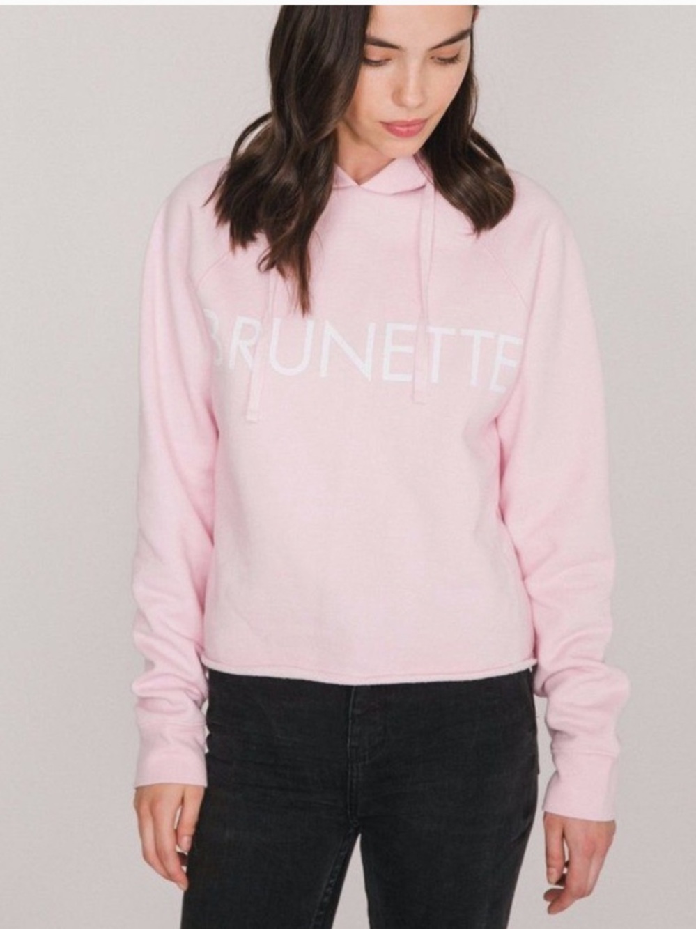 Brunette the Label “Brunette” pink hoodie.